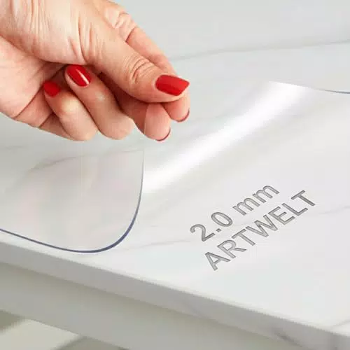 Artwelt Tischschutzfolie Transparent 2.0mm – Wasserdicht und Abwaschbar
