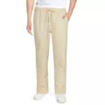 AUYAO Herren Leinenhose Elastischer Sommerhose Lang Leichte Hosen Loose-Hosen für Herren mit Taschen Kordelzug Freizeithose für Urlaub Strand Yoga Gehen Alltag Yogahose Herren Stoffhose Khaki Hosen X