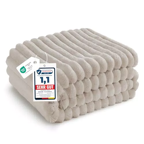BEDSURE Kuscheldecke Flauschig – Weiche Korddecke für Bett und Couch
