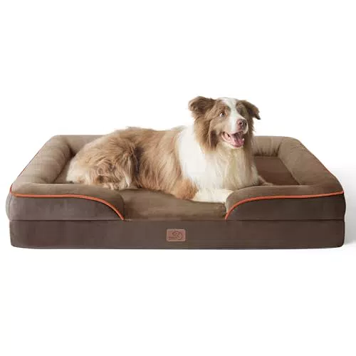 Bedsure orthopädisches Hundebett Ergonomisches Hundesofa - 71x58 cm Hundecouch mit eierförmiger Kistenschaum für kleine Hunde