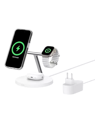 Belkin BoostCharge Pro 3-in-1 Qi2 MagSafe Ladegerät für iPhone, Apple Watch, AirPods