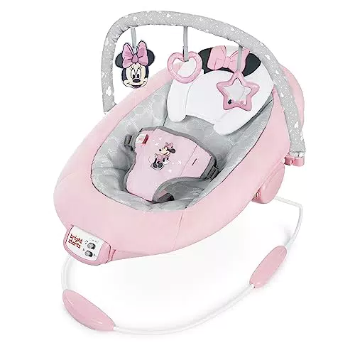 Bright Starts Minnie Maus Rosy Skies Babywippe mit Musik und Spielzeugen