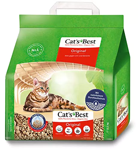Cat's Best Original Katzenstreu, 100 % pflanzliche Katzen Klumpstreu mit maximaler Saugkraft bekämpft Gerüche natürlich aktiv