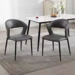 chairus Esszimmerstuhl mit Rückenlehne aus Kunstleder und Metallbeinen, modern