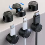 Chfeila Kabel Organizer Magnetisch mit 360° Drehung & Twist-Lock für Schreibtisch
