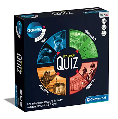 Clementoni Galileo Games Das große Quiz – Wissens-Brettspiel für Kinder ab 8 Jahren