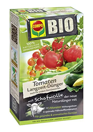 Compo Bio Tomaten Langzeit-Dünger mit Schafwolle für gesunde Tomatenpflanzen