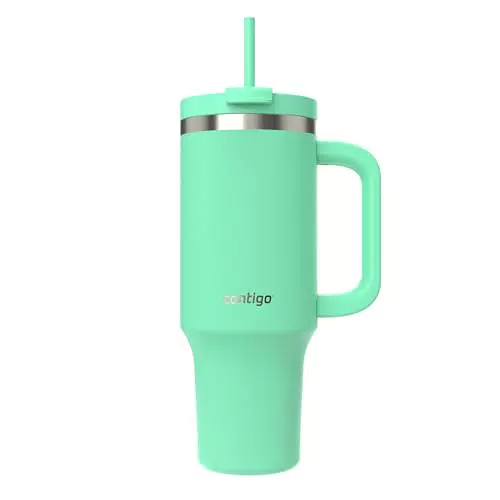 Contigo Thermosflasche mit Henkel und Strohhalm, Edelstahl, isolierte Trinkflasche