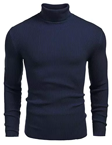 COOFANDY Herren Rollkragenpullover Feinstrick Slim Fit Basic Strickpullover