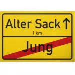 DankeDir! Lustiges Ortsschild Alter Sack Jung – Geschenkidee zum Geburtstag für Männer
