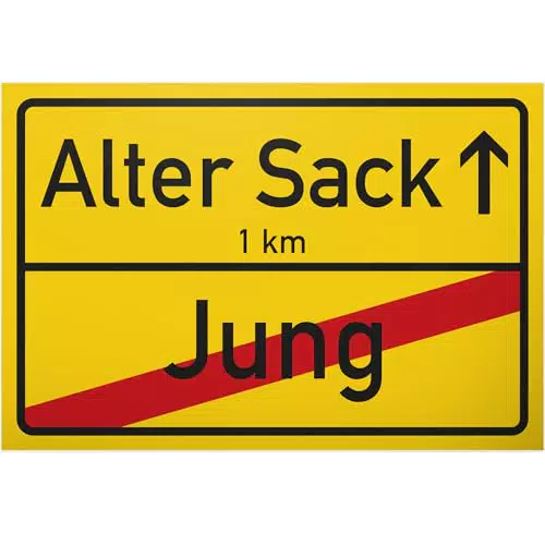 DankeDir! Lustiges Ortsschild Alter Sack Jung – Geschenkidee zum Geburtstag für Männer