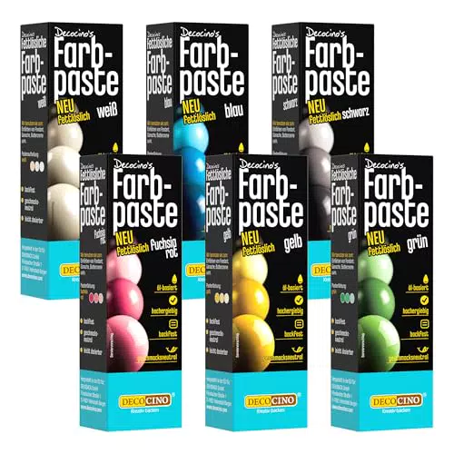 Decocino Fettlösliche Farbpaste Set – Lebensmittelfarben Für Kuchen, Fondant, Cremes