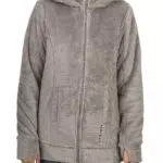 DENIMFY DFMila Damen Fleecejacke mit Kapuze – Teddyfleece Winterjacke