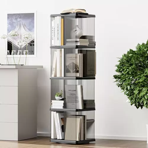 ELPHECO Drehbares Bücherregal 360° – Standregal für Wohnzimmer, Büro & Kinderzimmer