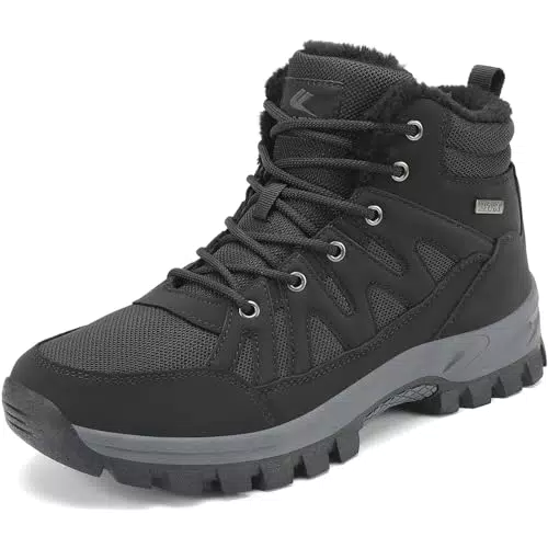 FLARUT Herren Winterstiefel gefüttert für Trekking und Outdoor-Aktivitäten