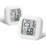 Flintronic Mini LCD Thermometer Digital Hygrometer Innen Kabellos für Wohnzimmer Büro Gewächshaus