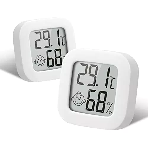 Flintronic Mini LCD Thermometer Digital Hygrometer Innen Kabellos für Wohnzimmer Büro Gewächshaus