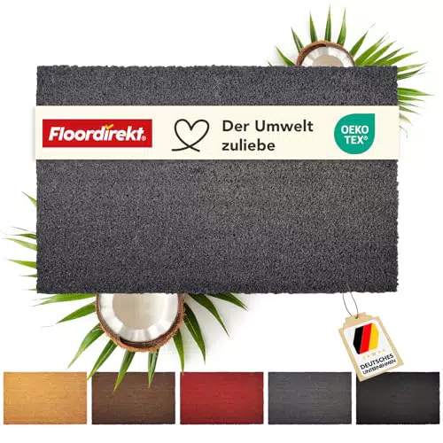 Floordirekt Fußmatte aus Kokos – rutschfeste Schmutzfangmatte für Innen & Außen