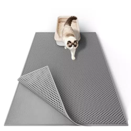 Garoopion Katzenklo Matte – EVA Katzenstreu Matte mit Wabenstruktur und Doppelschicht