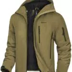 GEMYSE Herren Skijacke mit Schulterträger und Kapuze Wasserdicht Winterjacke