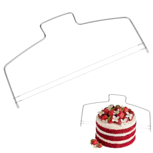 Generisch Tortenbodenschneider aus Edelstahl, Höhenverstellbarer Kuchenschneider