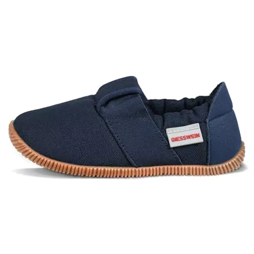 Giesswein Söll Slim-Fit Kinder Hausschuhe Baumwoll Slipper Rutschfest Leder Innensohle