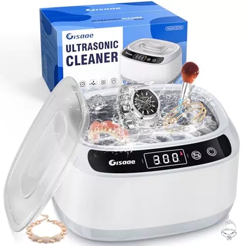 Gisaae 680ML Ultraschallreiniger mit Digitalem Timer für Brillen, Schmuck, Münzen