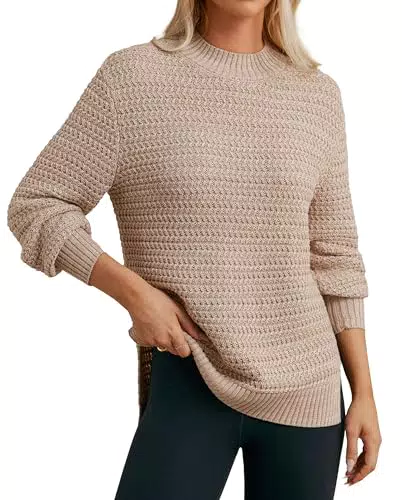 GRACE KARIN Damen Strickpullover Langarm Stehkragen Elegant für Herbst und Winter