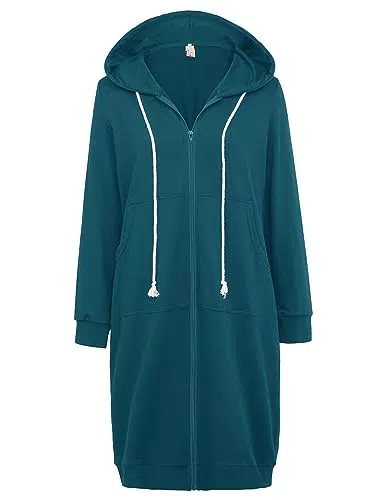 Grace Karin Damen Hoodie Lang Mantel mit Kapuze Winter Sport Freizeit Jacke