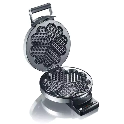 GRAEF WA80 Waffeleisen mit Herzchenform und Antihaftbeschichtung aus Edelstahl