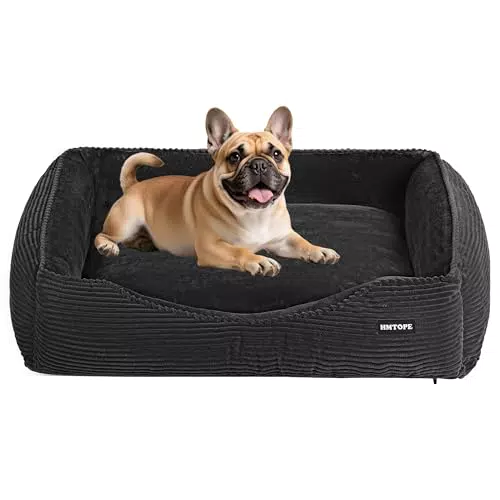 HMTOPE Hundebett aus Cord – Weiches, rutschfestes und waschbares Hundesofa