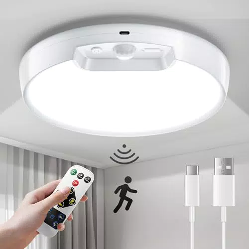 Homelist LED Akku Deckenleuchte mit Bewegungsmelder und Fernbedienung, Dimmbar