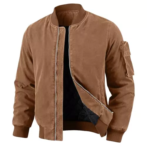 HOTIAN Herren Winterjacke Vintage Parka Gefüttert Outdoor Steppjacke