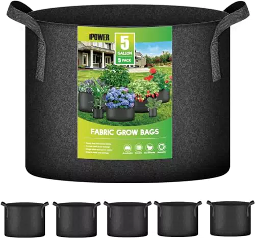 iPower Grow Bags Stoff Belüftungstopf mit Riemengriffen für Pflanzen und Garten