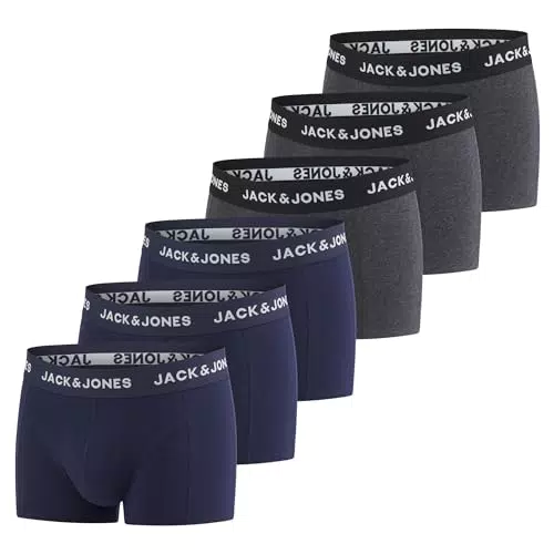 JACK & JONES Herren Boxershorts Basic Trunks Stretch Unterwäsche Set Baumwolle