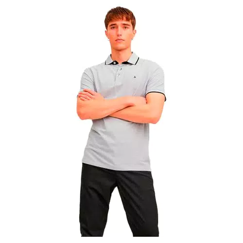 JACK & JONES Herren Polo Shirt mit Kragen - Basic T-Shirt Kurzarm
