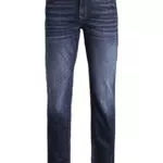 JACK & JONES Jeans Regular Fit Denim Stone Washed Mid Waist mit Heller Naht JJICLARK JJORIGINAL