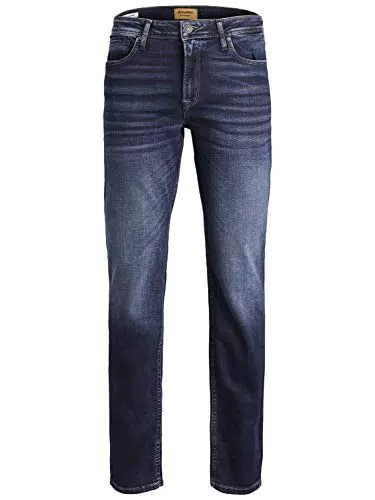 JACK & JONES Jeans Regular Fit Denim Stone Washed Mid Waist mit Heller Naht JJICLARK JJORIGINAL