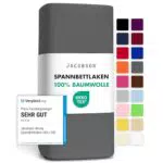 Jacobson Jersey Spannbettlaken aus Baumwolle - Bettlaken in Weiß