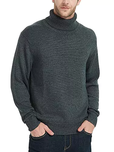 Kallspin Herren Pullover aus Wollmischung mit hohem Kragen und langen Ärmeln