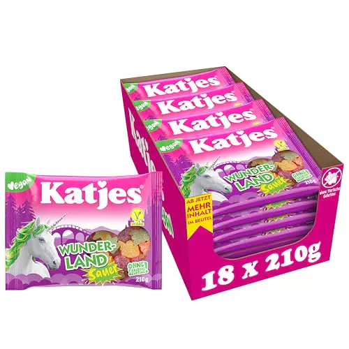 Katjes Wunderland Sauer Vegan Halal Fruchtgummi Mix Magische Formen