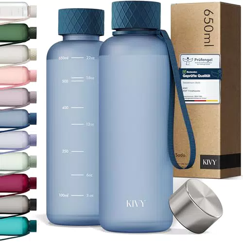 KIVY Trinkflasche Tritan - Sporttrinkflasche BPA-frei für Fitness und Gym