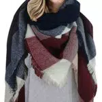 Lantch Damen Schal Kariert XXL – Oversized Winterschal mit Fransen und Tartan Muster