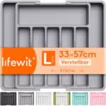 Lifewit Besteckkasten für Schubladen, Erweiterbarer Besteckeinsatz Organizer Küche