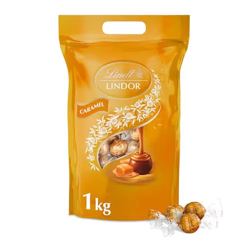 Lindt LINDOR Schokokugeln Caramel – Pralinen mit zartschmelzender Karamellfüllung