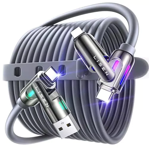 LISEN 4 in 1 Universal Multi Ladekabel USB C/A Lightning Schnellladekabel 240W