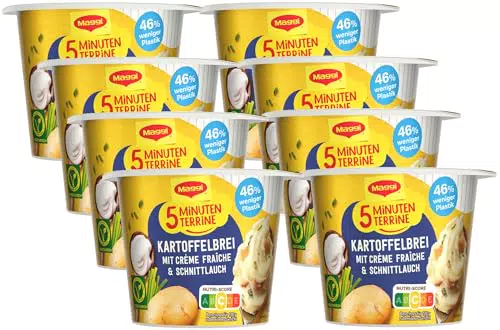 Maggi 5 Minuten Terrine Kartoffelbrei mit Creme Fraiche Instant Kartoffel Snack