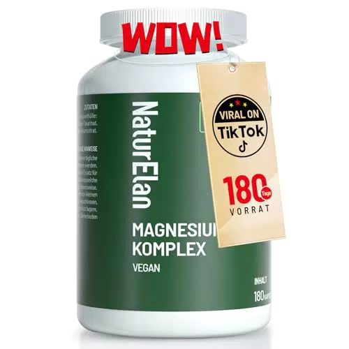 Magnesium Komplex Hochdosiert – 5-fach Magnesium mit Glycinat, Citrat & Taurat, Vegan