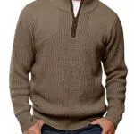 Meilicloth Herren Winterpullover Half Zip – Warmes Strickpullover für Arbeit und Alltag
