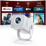 Mini Beamer 4K 1080P mit Android 13, WiFi 6, Bluetooth, tragbarer Projektor